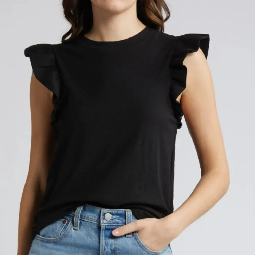 Nation LTD Paulette Ruffle Sleeve Top - Large - Picture 1 of 10